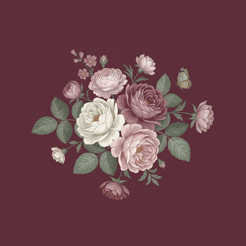 Diseño Pañoleta Floral Vintage