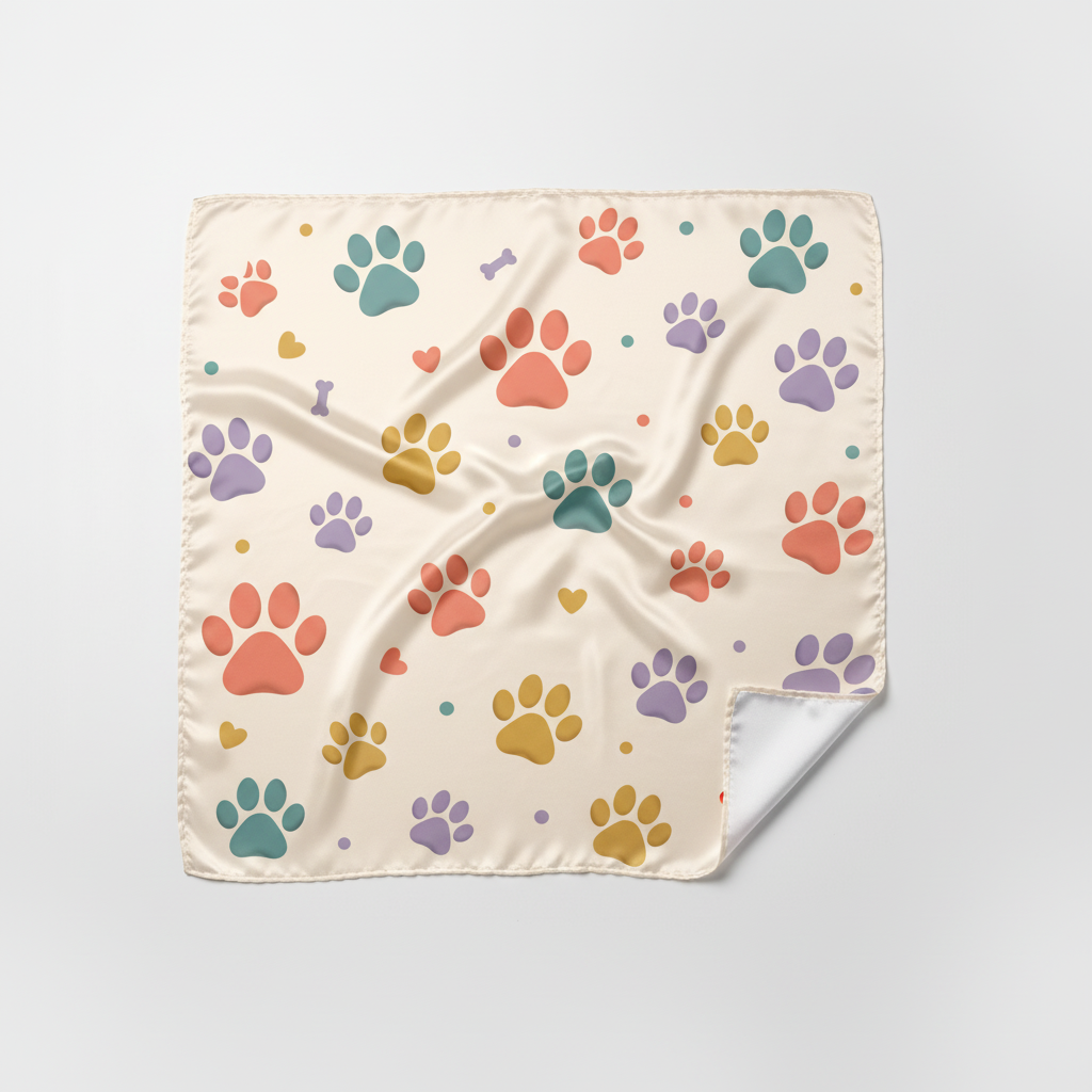 Bandana Huellas y Patitas — en uso