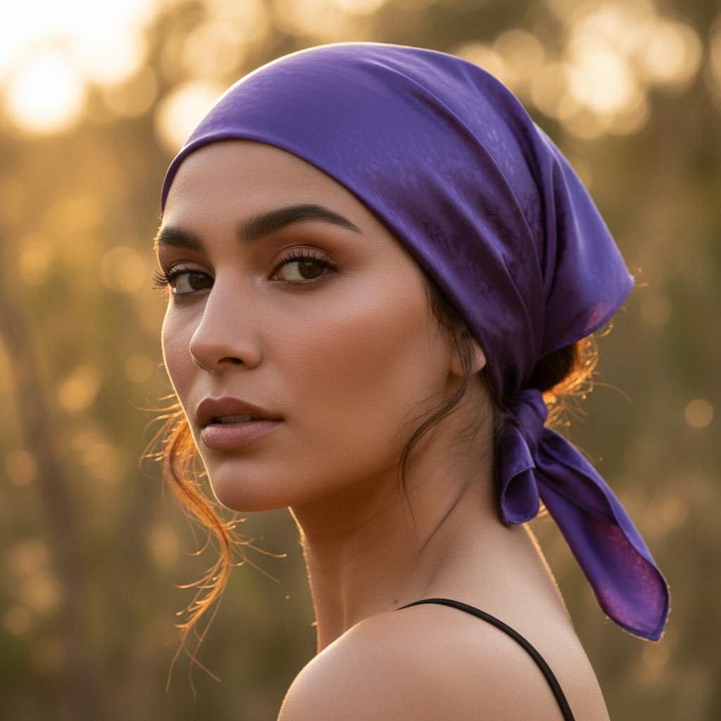 Pañoleta Azul Oscuro — en uso