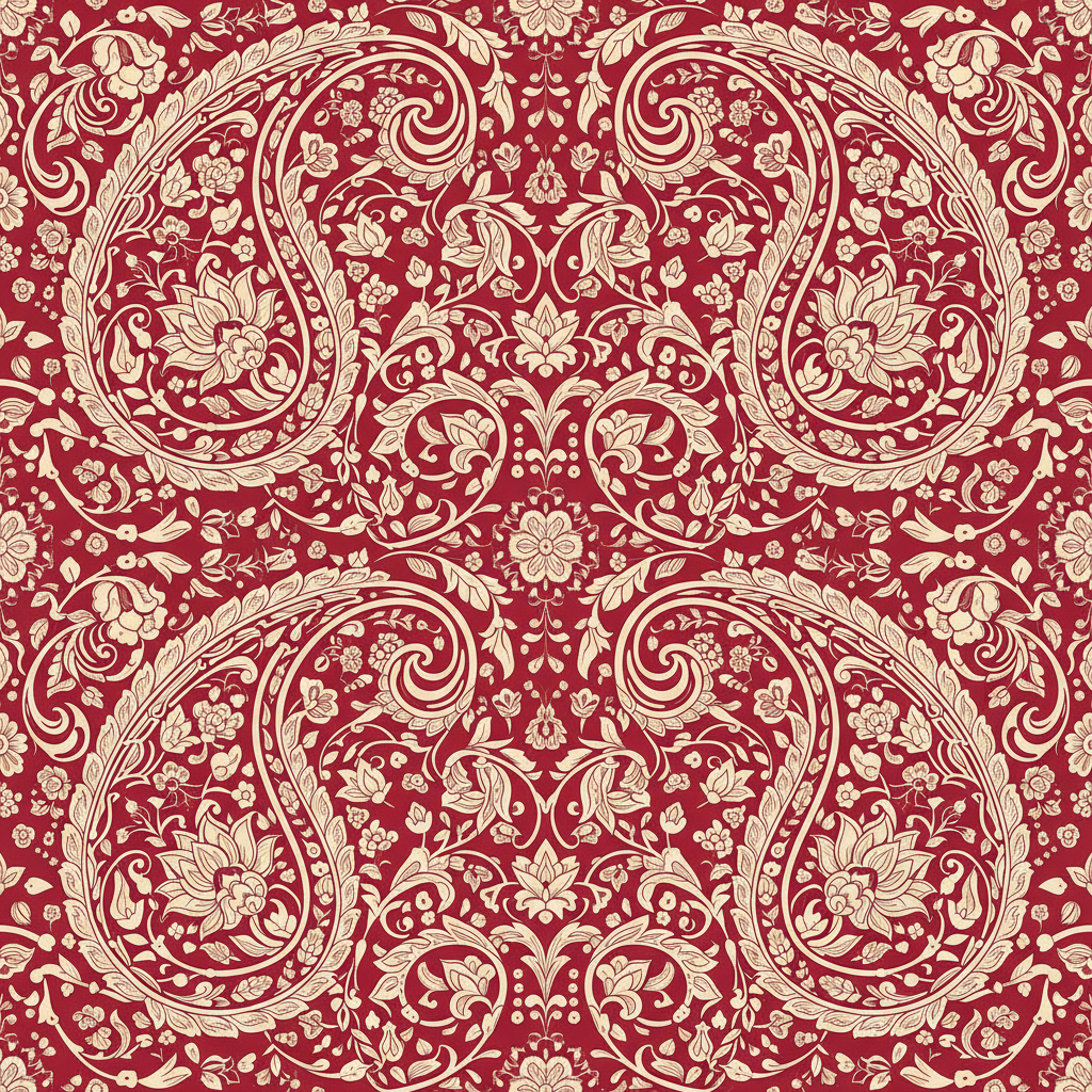 Diseño Bandana Paisley Roja